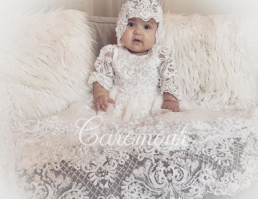 Copy of Reserved for Faith -  Stellina Christening gown, christening gown baby girl, baptism dress for baby girl