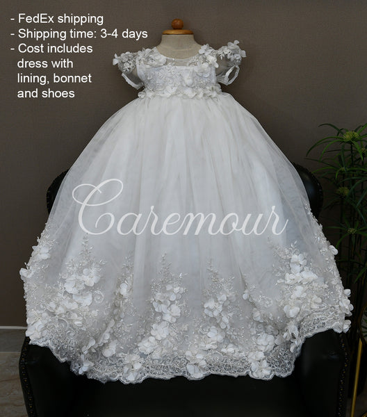 Queen of Grace Christening gown, christening gown baby girl, baptism dress for baby girl