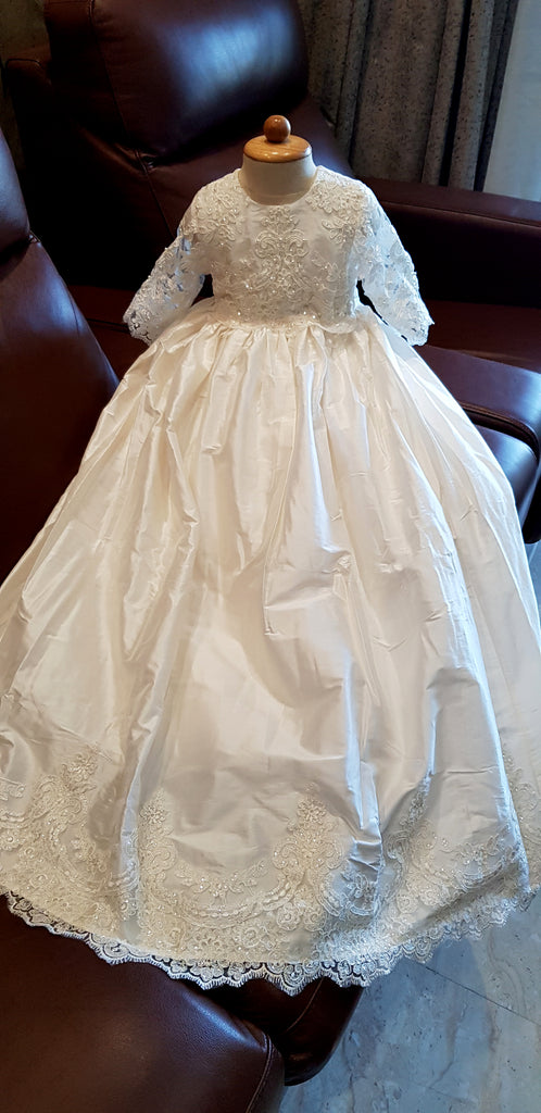 Christening gown, Silk Christening gown girl, Christening gown baby girl, baby christening gown, baby christening gown girl, baptism dress