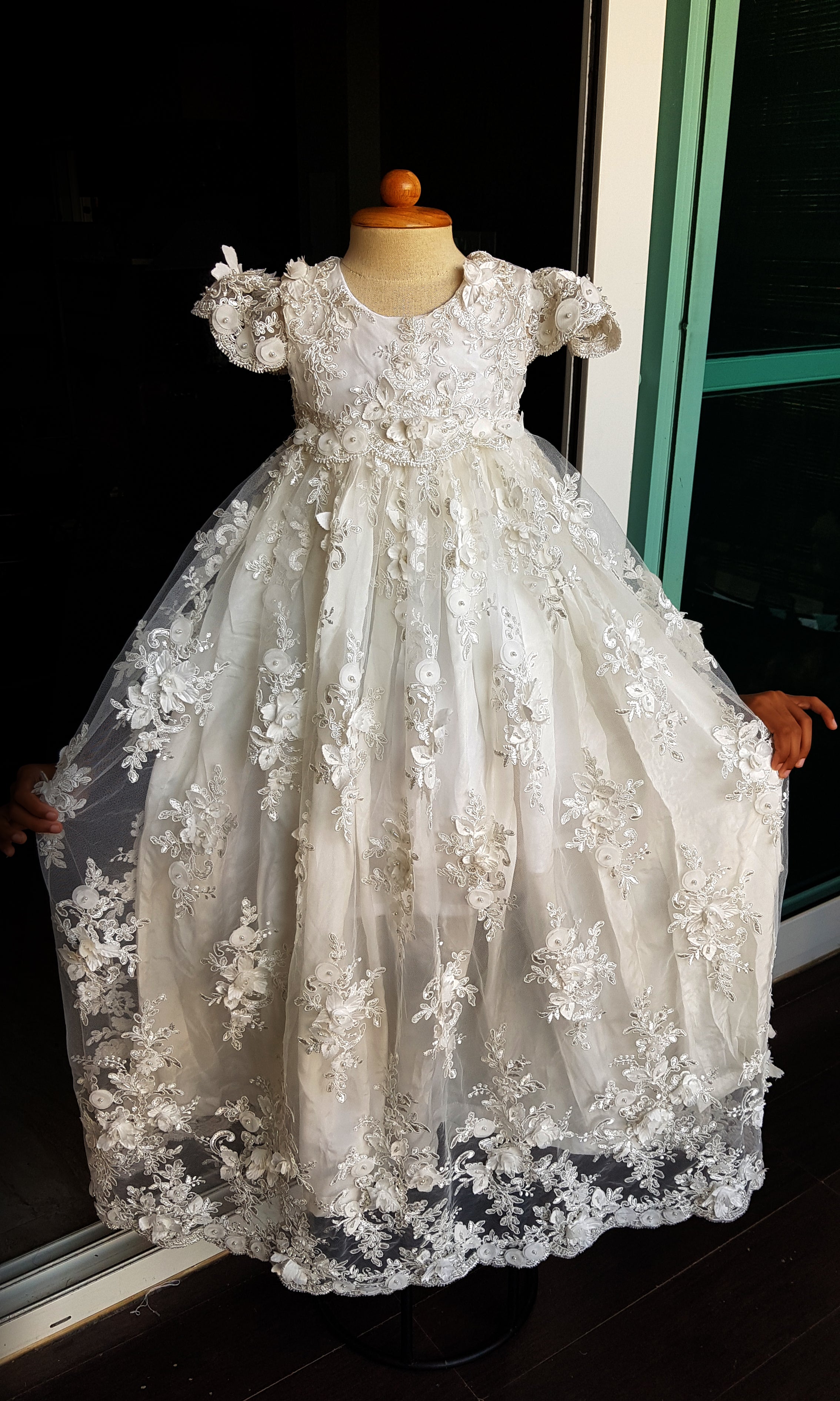Venezia Christening gown baby girl christening gown LACE baptism d Caremour