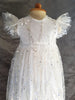 Lila - Sequined Milky white Christening gown | Comes with bonnet