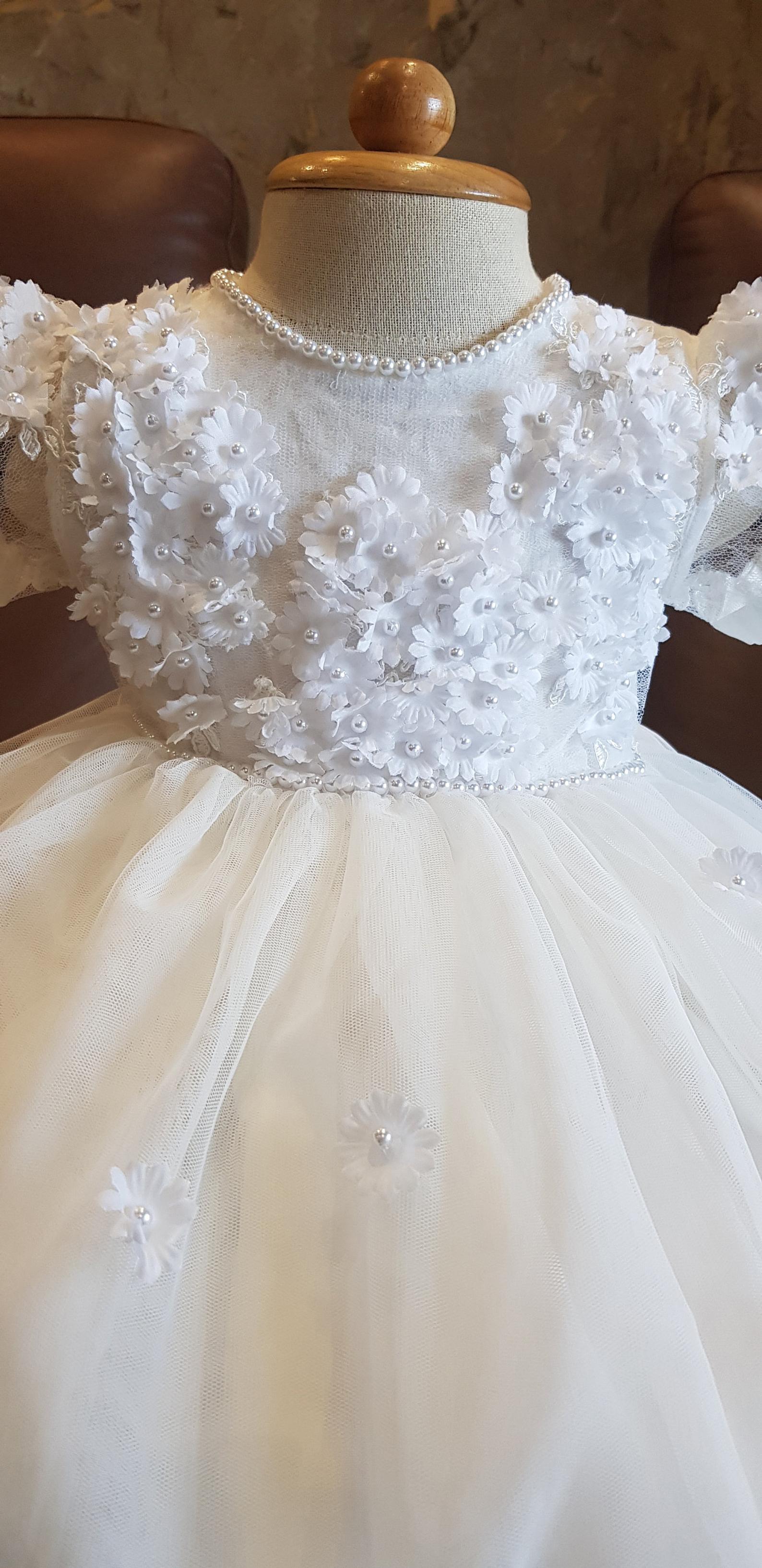 Girls Lace Baptism Gown | Kristina – Christeninggowns.com