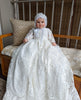 Regal SEQUINED Christening gown | Girls Christening gown | Baby girl baptism dress | Gown, Bonnet, shoes and shipping Included