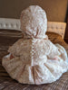 Elene Couture Christening gown - Set comes with headband, bib and shoes - Sequined Embroidery - Color: Champagne
