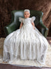 Lila - Sequined Milky white Christening gown | Comes with bonnet