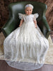 Lila - Sequined Milky white Christening gown | Comes with bonnet