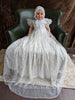 Lila - Sequined Milky white Christening gown | Comes with bonnet